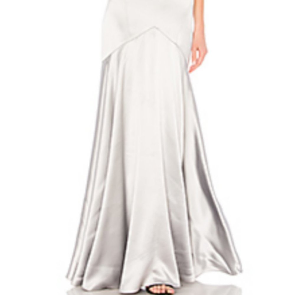 JILL STUART Satin V-Neck Sleeveless Corset Gown - Picture 12 of 14